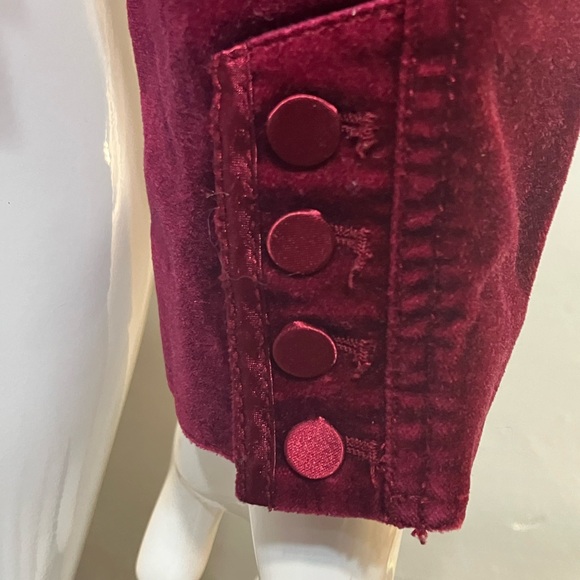 White House Black Market Victorian style faux suede Burgundy jacket size 8 - Picture 4 of 6